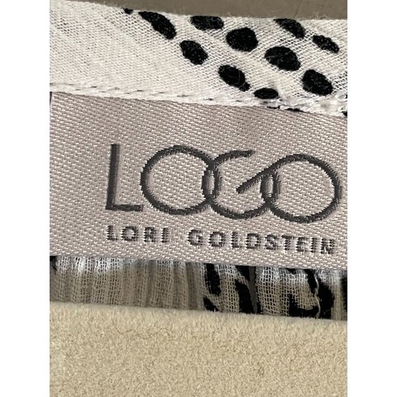 Logo Coastal Tunic Top L White Striped Boho Western Resort Tassel Classic 80s - Picture 3 of 11